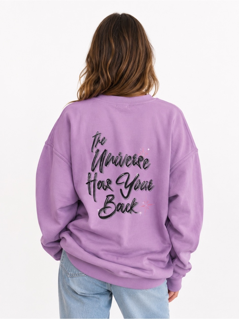 The Mayfair Group The Universe Has Your Back Pullover Sweatshirt Pink